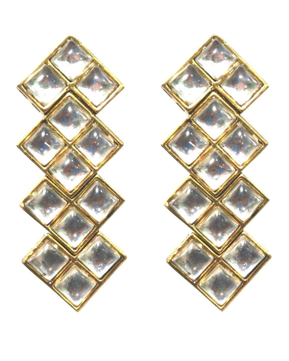 Buy Crunchy Fashion Traditional Kundan Look Earrings For Women & Girls - Purplle