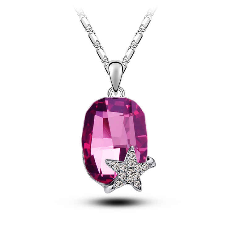 Buy Crunchy Fashion Twinkling Star Purple Crystal Pendant - Purplle