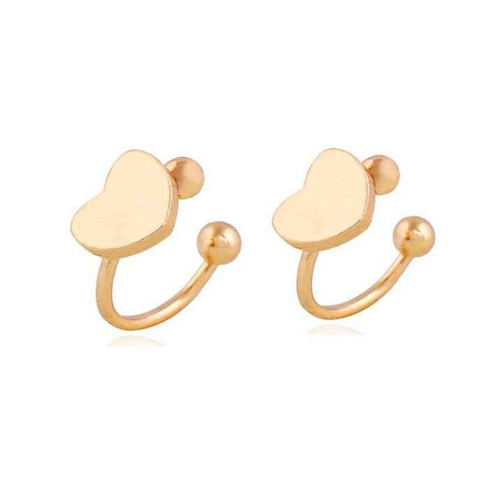 Buy Ferosh Golden Heart Earclip - Purplle