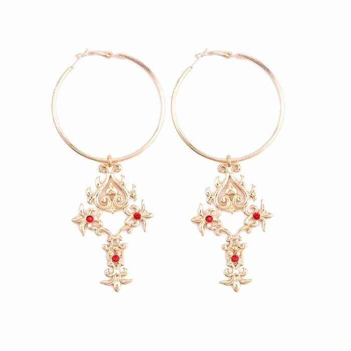Buy Ferosh Tribal Hoop Earrings - Purplle