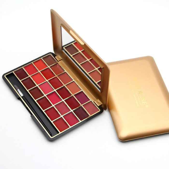 Buy Miss Rose Professional 3D Gold 24 Colors Matte Liquid Lipstick Palette - Purplle
