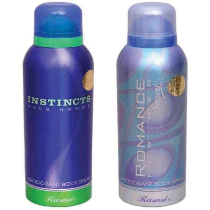 Buy Rasasi Romance And Instincts Men Deo Combo Set Of 2 Body Spray - For Men (200 Ml Each, Pack Of 2) - Purplle