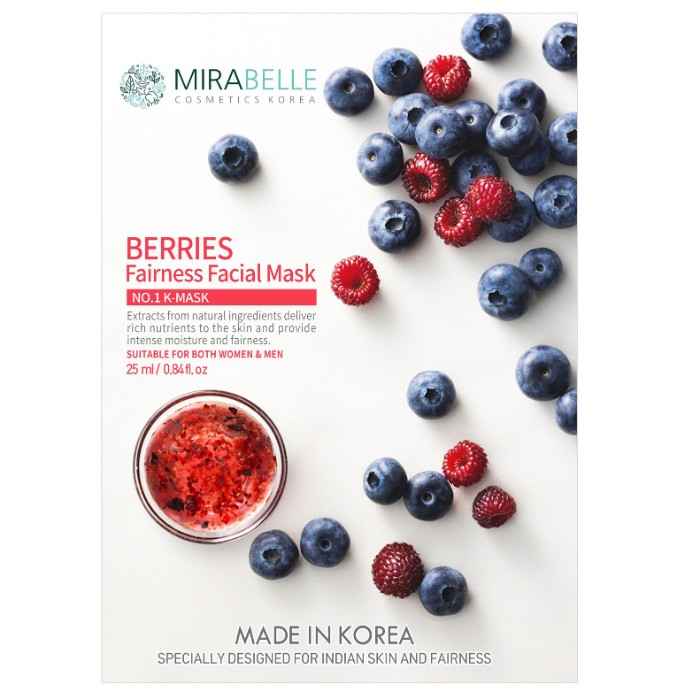 Buy Mirabelle Korea Berries Fairness Facial Mask (25 ml) - Purplle