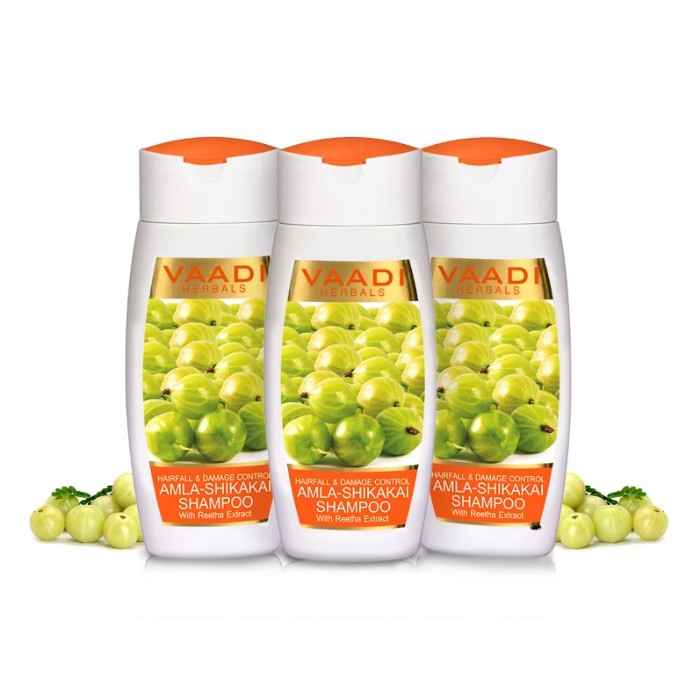 Buy Vaadi Herbals Amla Shikakai Hairfall & Damage Control Shampoo (110 ml x 3) (Pack of 3 ) - Purplle