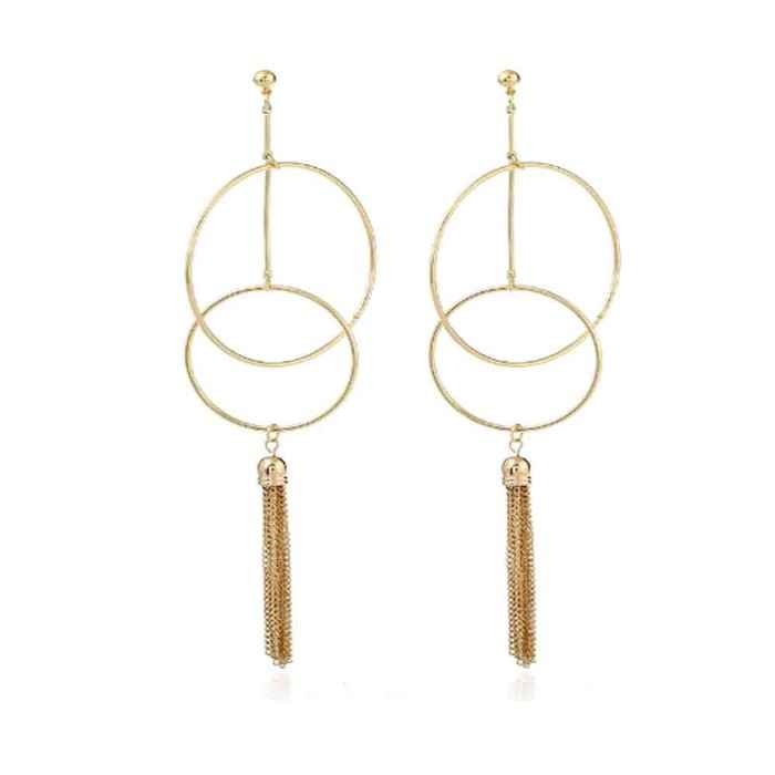 Buy Ferosh Victoria Tassel Hoop Earrings - Purplle