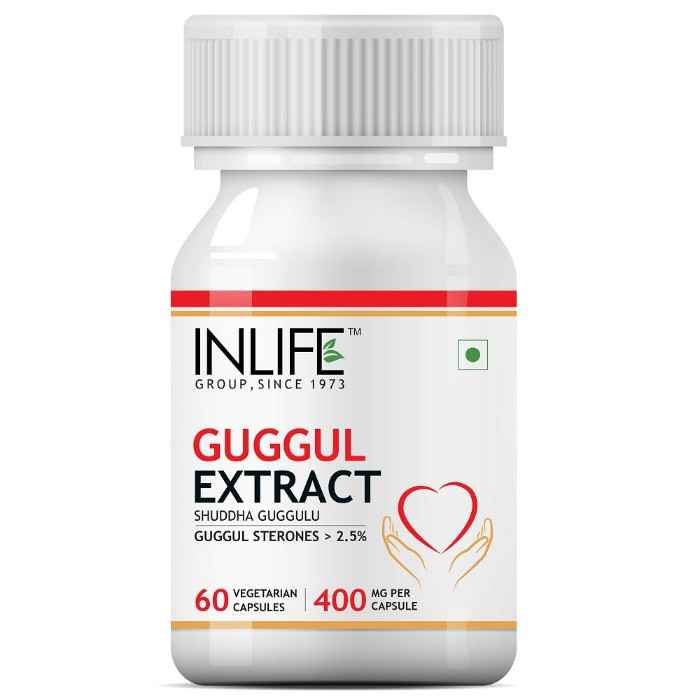Buy INLIFE Guggul Extract with 2.5% Guggul Sterones Supplement, 400 mg - 60 Vegetarian Capsules - Purplle