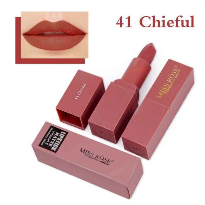 Buy Miss Rose Brand lips Matte Moisturizing Lipstick Vitamin E Waterproof 7301-035B #41 - Purplle