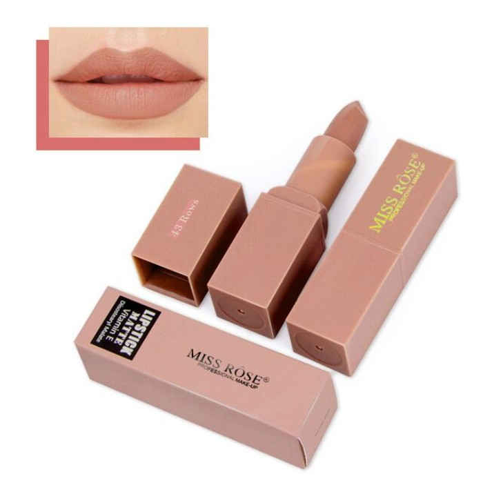 Buy Miss Rose Brand lips Matte Moisturizing Lipstick Vitamin E Waterproof 43 (3.4 g) - Purplle