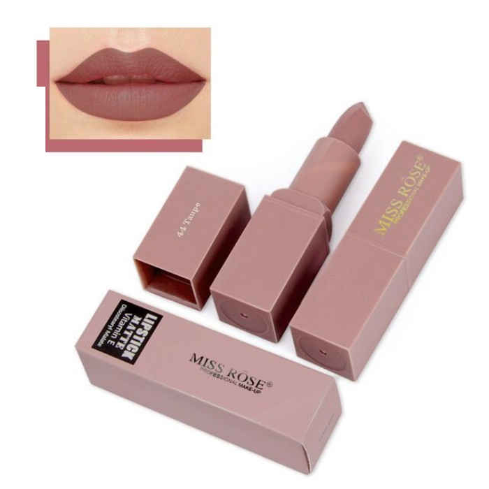 Buy Miss Rose Brand lips Matte Moisturizing Lipstick Vitamin E Waterproof 7301-035B #44 - Purplle