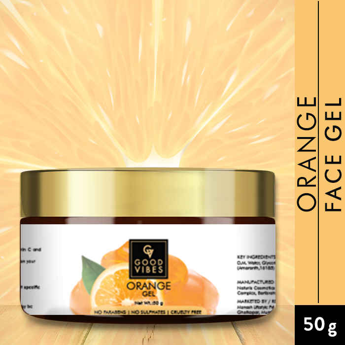 Buy Good Vibes Orange Refreshing Face Gel | Anti-Ageing, Hydrating | With Papaya | No Parabens, No Sulphates, No Mineral Oil, No Animal Testing (50 g) - Purplle