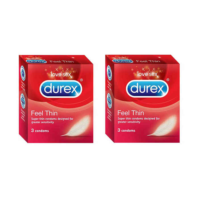Buy Durex Condoms Feel Thin 3'S Pack Of 2 - Purplle