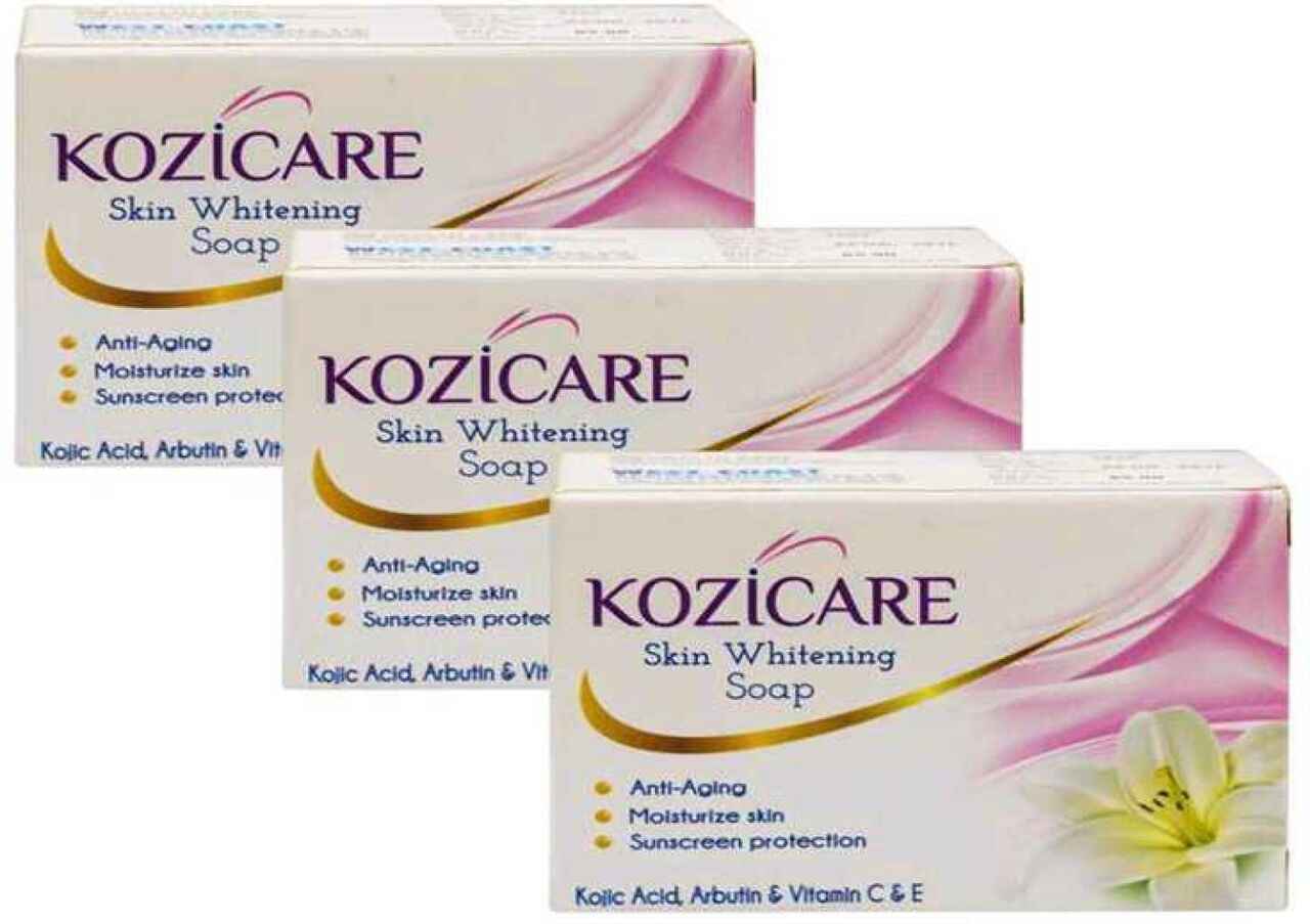 Buy Kozicare Skin Lightening Soap with Kojic Acid, Glutathione, Arbutin, Vitamin C & E - 75g (Pack of 3) - Purplle