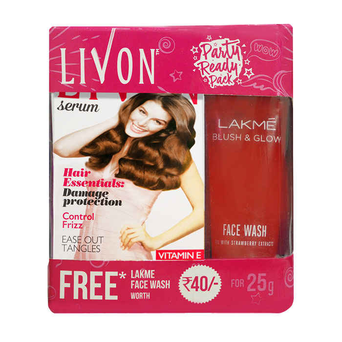 Buy Livon Hair Serum (50 ml) + Lakme Blush & Glow Face Wash (25 g) Combo - Purplle