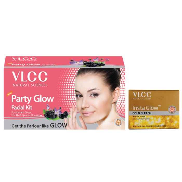 Buy VLCC Party Glow Facial Kit & Insta Glow Bleach Combo (90 g) - Purplle