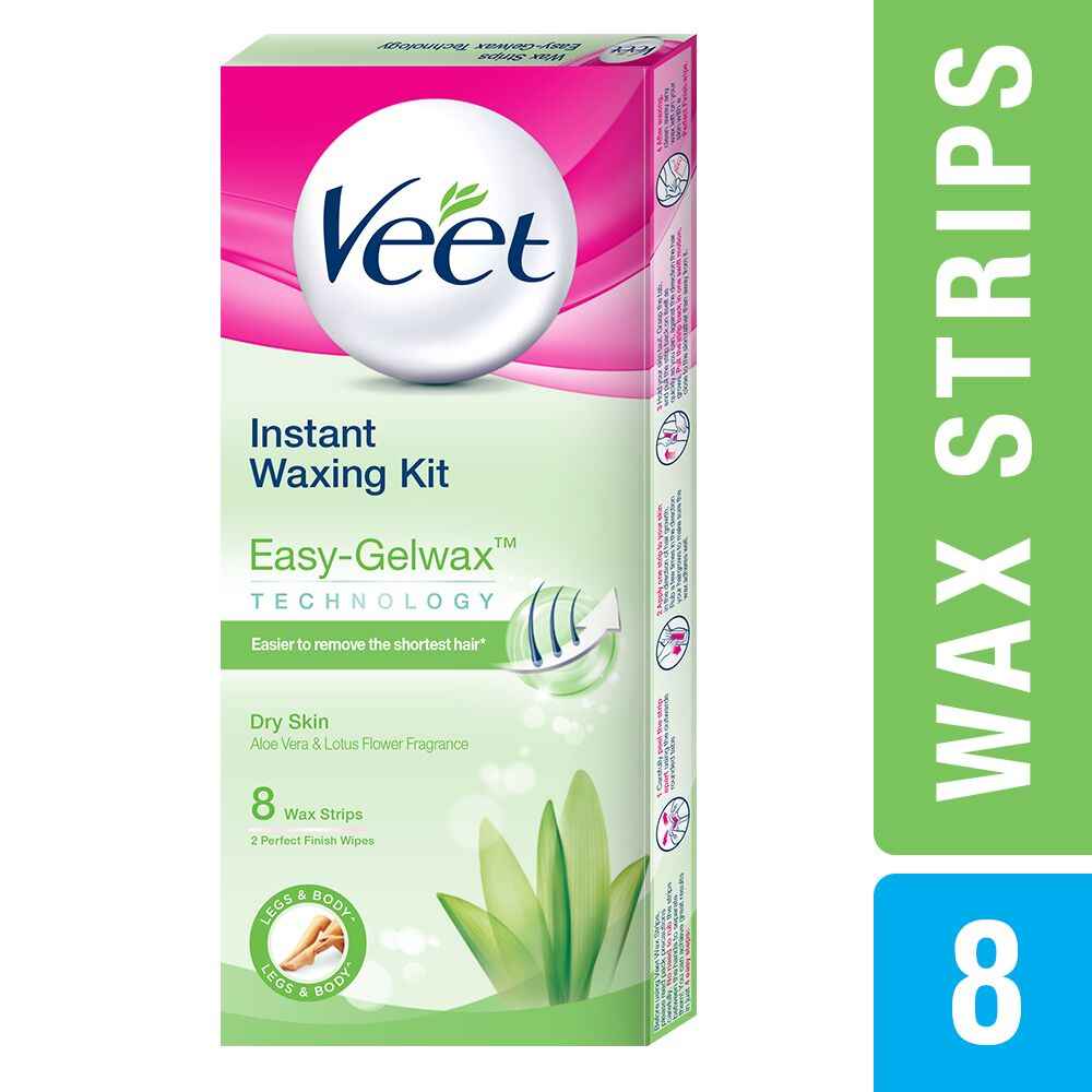 Buy Veet Full Body Waxing Kit, Easy-Gelwax Technology, Dry Skin- 8 Strips - Purplle