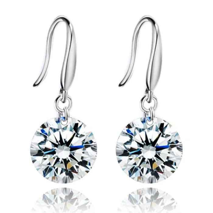 Buy Karatcart Silver Crystal Dangle Earrings For Women (2.00 Cm)… - Purplle