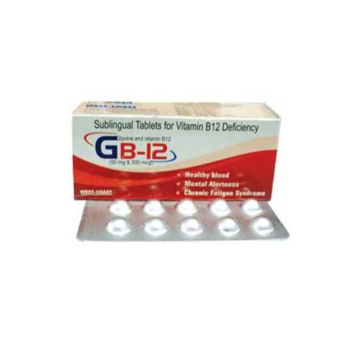 Buy West Coast GB-12 (Glycine & Vitamin B12) Sublingual Tablets For Vitamin B12 Deficiency, 100 Tablets - Purplle