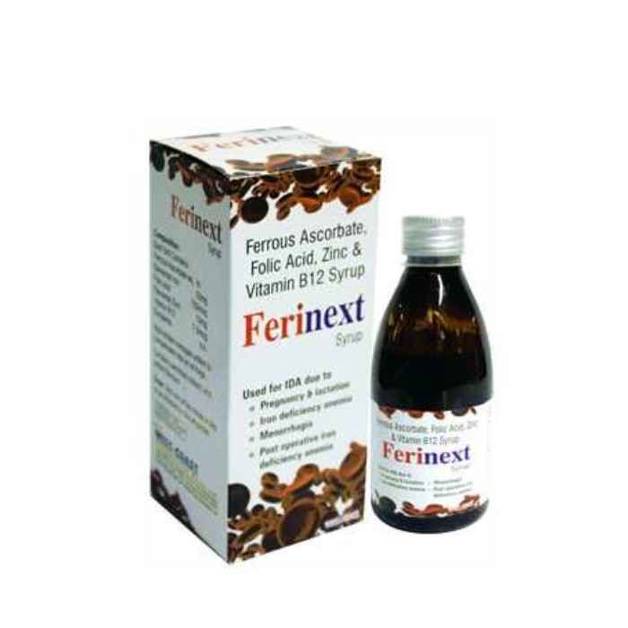 Buy West Coast Ferinext Ferrous Ascorbate, Folic Acid, Zinc & Vitamin B12 Syrup (150 ml)(Pack of 2) - Purplle