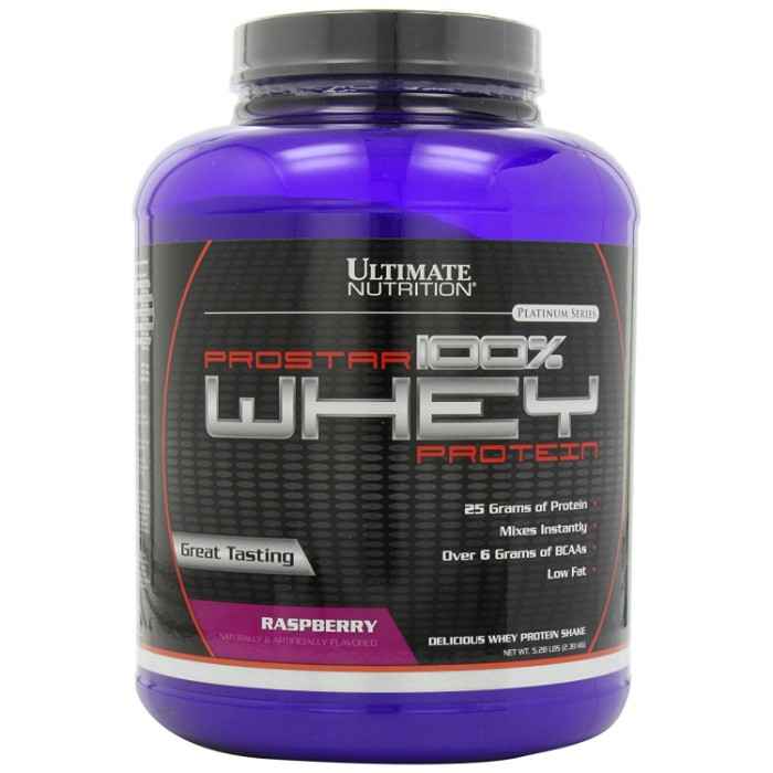Buy Ultimate Nutrition Prostar 100% Whey Protein Raspberry 5 lbs - Purplle