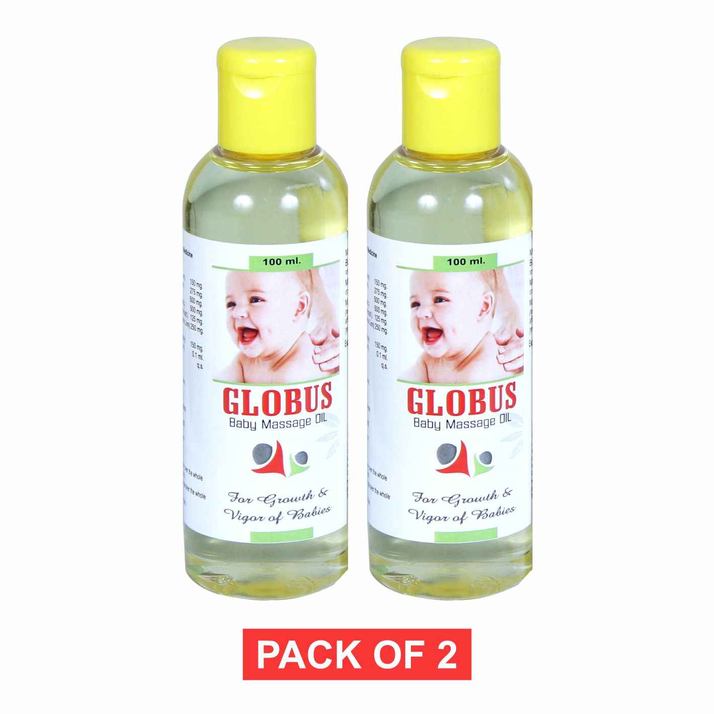 Buy Globus Ayurvedic Baby Massage Oil 100 ml (Pack of 2) - Purplle