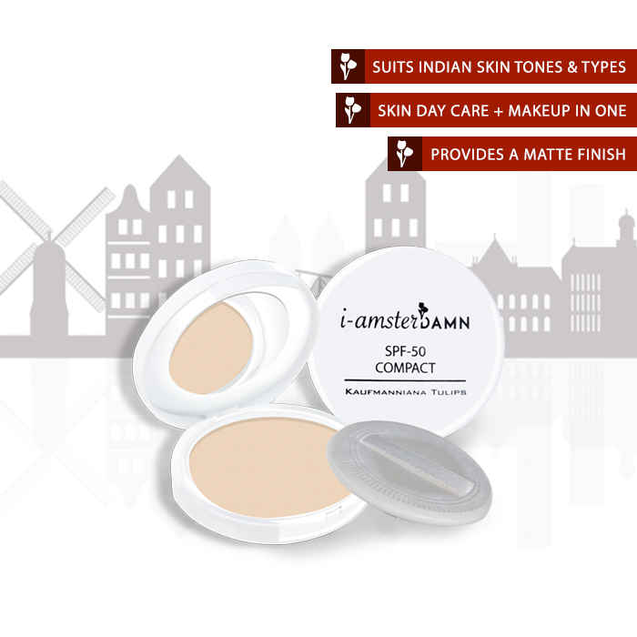 Buy I-AmsterDAMN Tulipa Double Late Compact Powder with SPF 50 - Giuseppe Verdi 3 - Purplle