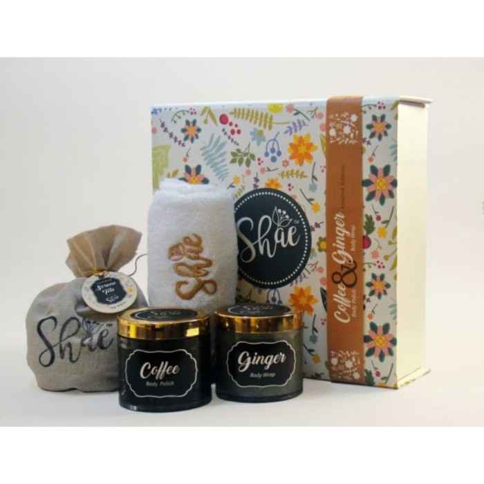 Buy Spa Gift Kit By Shae| Coffee Body Scrub & Ginger Body Wrap | Gift For Her | Gift For Him - Purplle