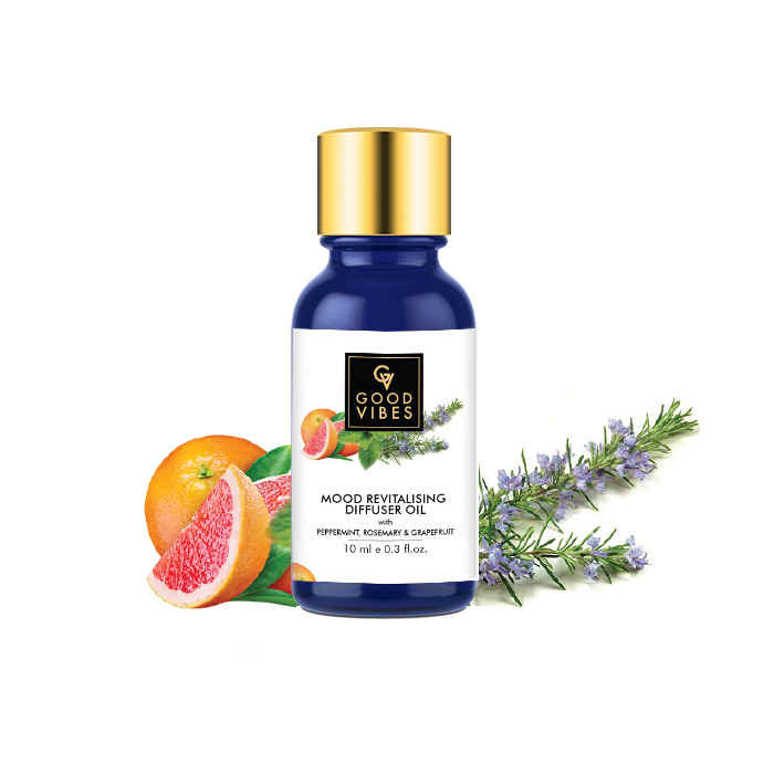 Buy Good Vibes Mood Revitalising Diffuser Oil With Peppermint, Rosemary & Grapefruit (10 ml) - Purplle