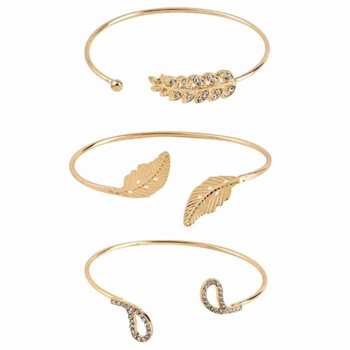 Buy Ferosh Chic Golden Bracelet Set - Purplle
