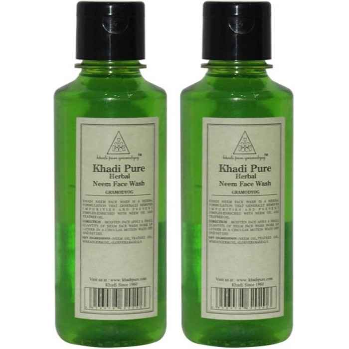 Buy Khadi Pure Herbal Neem Face Wash (210 ml)(Pack of 2) - Purplle
