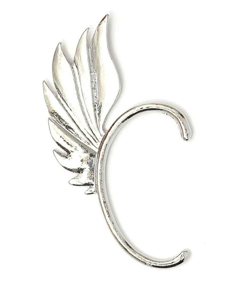 Buy Femnmas Trendy Silver Wing Ear Cuff (Single) - Purplle