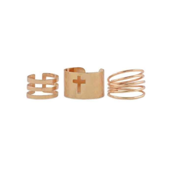 Buy Femnmas Cross Three Midi Finger Set - Purplle