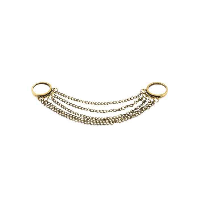 Buy Femnmas Multi Chain Double Finger Ring - Purplle