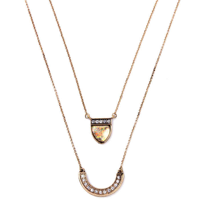 Buy Femnmas Double Layer Celebrity Pendant Necklace - Purplle