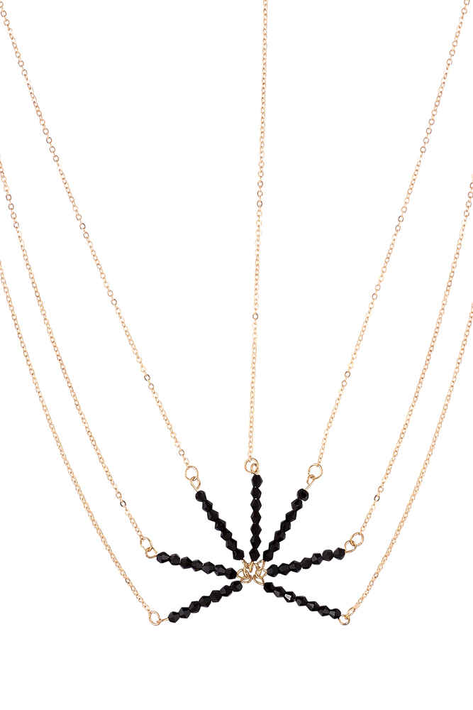 Buy Femnmas Black Beads Head Chains - Purplle