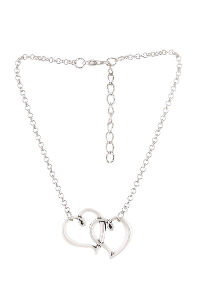 Buy Femnmas Dual Heart Love Anklet - Purplle