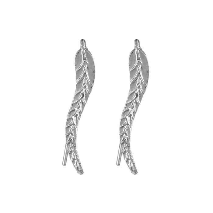 Buy Femnmas Silver Leaf Earclip Earrings - Purplle