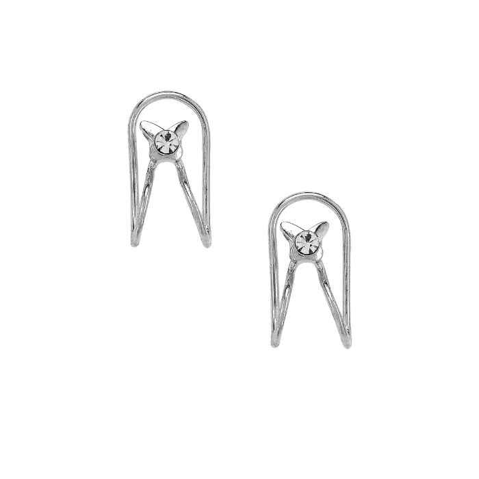 Buy Femnmas Silver Bow Non Pierced Earclip - Purplle