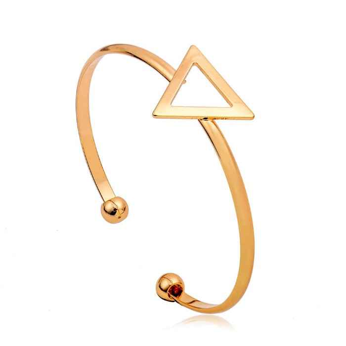 Buy Femnmas Golden Cutout Triangle Cuff Bracelet - Purplle