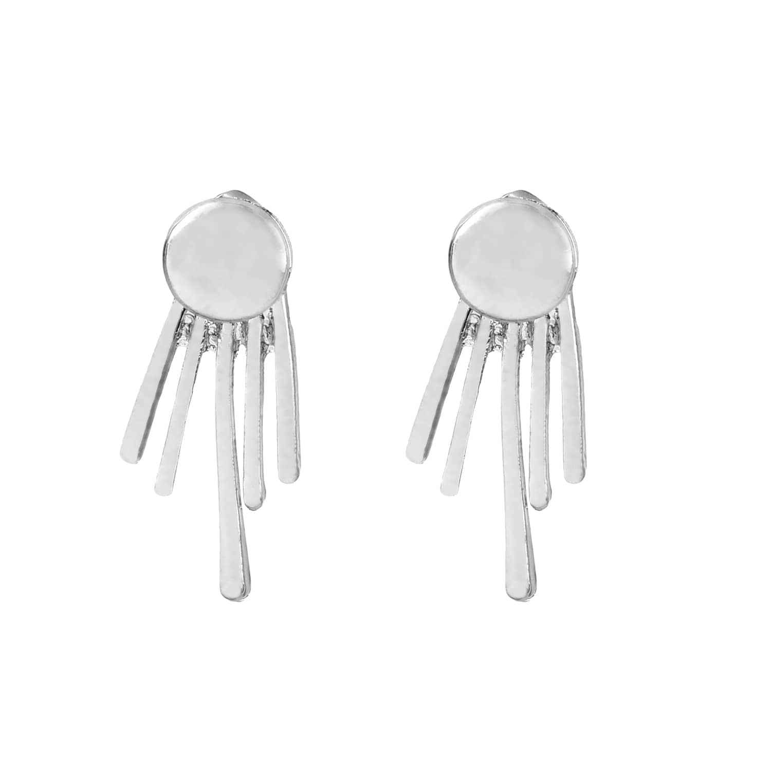 Buy Femnmas Silver Metallic Punk Earjacket - Purplle