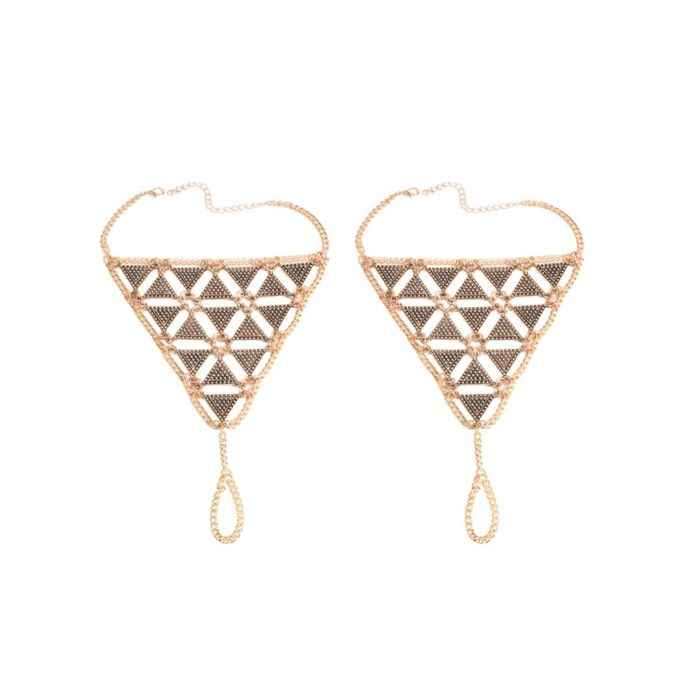 Buy Femnmas Gold Beach Barefoot Triangular Design Toe Ring Anklet - Purplle