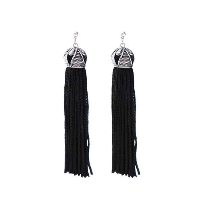 Buy Femnmas Black Party Fancy Thread Earring - Purplle