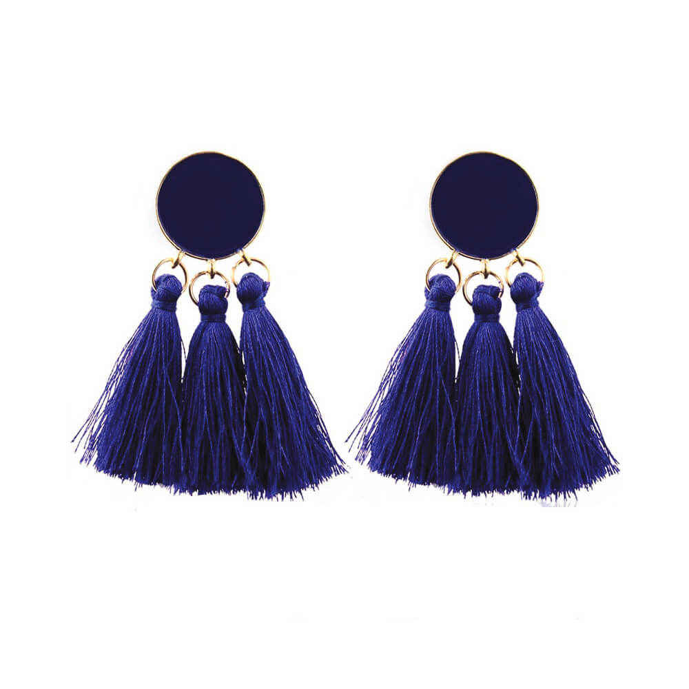 Buy Femnmas Blue Dress Thread Fancy Earring - Purplle