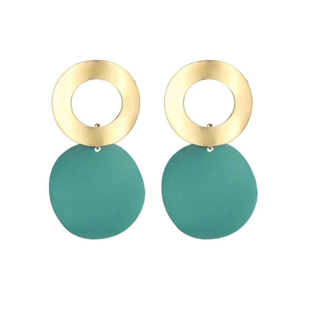 Buy Femnmas Gold & Azure Green Ethnic Dress Fancy Earrings - Purplle