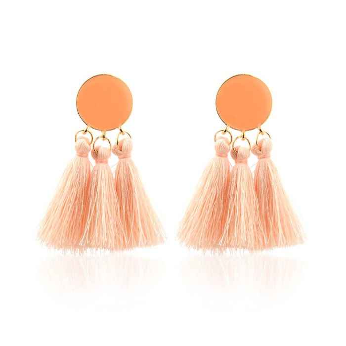 Buy Femnmas Hot Pink Multi Thread Ethnic Fancy Earring - Purplle