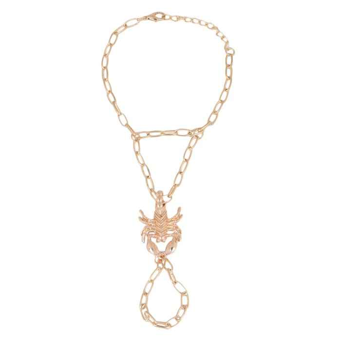 Buy Femnmas Golden Scorpion Bracelet With Ring - Purplle