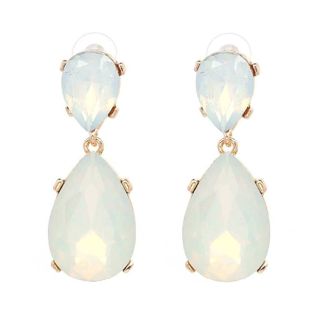 Buy Femnmas White Gemstone Studded Party Fancy Earrings - Purplle
