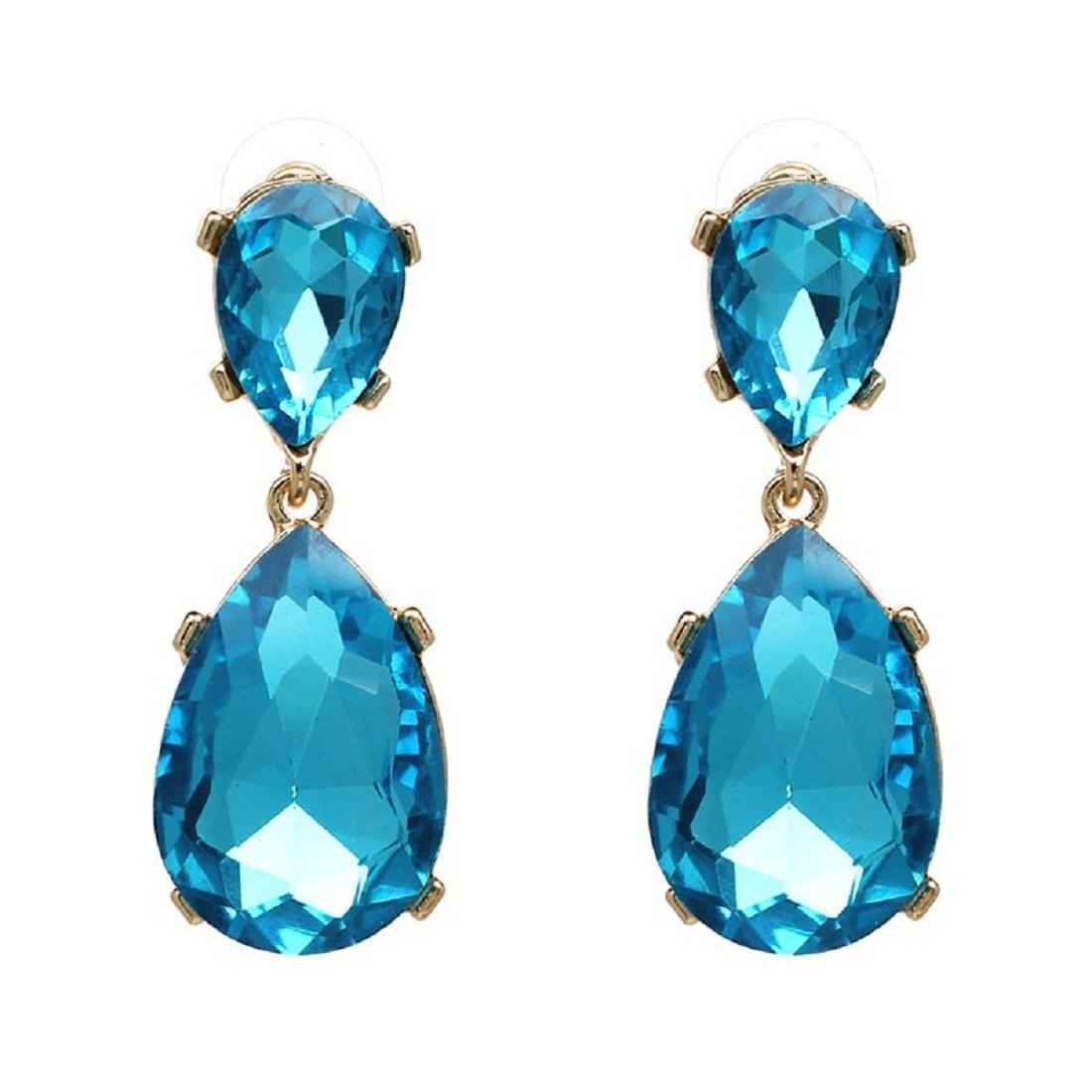 Buy Femnmas Sky Blue Gemstone Studded Party Fancy Earrings - Purplle