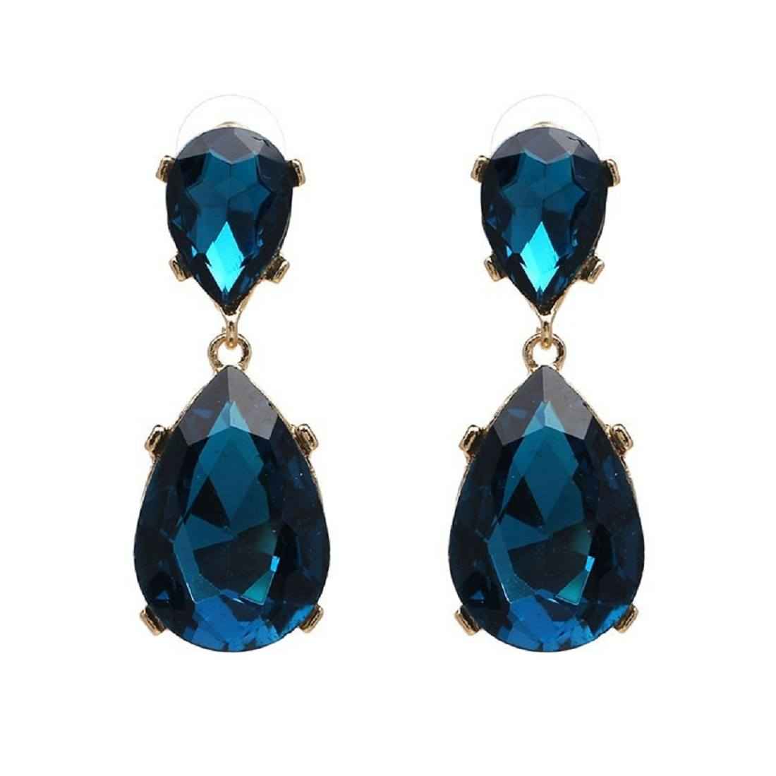 Buy Femnmas Cerulean Blue Gemstone Studded Party Fancy Earrings - Purplle