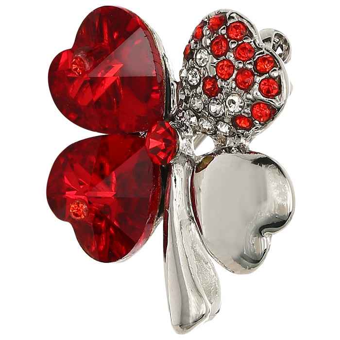 Buy Crunchy Fashion Red Clover Brooch - Purplle