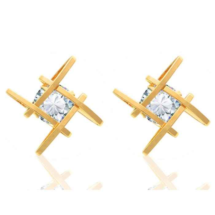 Buy Crunchy Fashion Zircon Studded Square Stud Earrings - Purplle